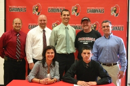 Erik and family along with Concordia Coaches at signing day