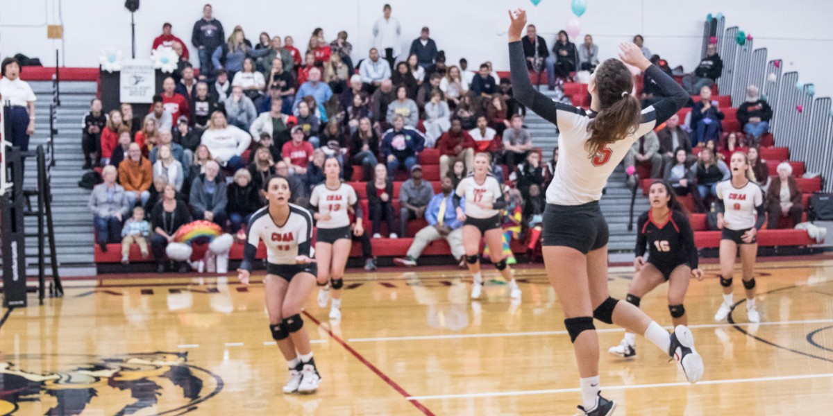 Volleyball falls on the road to Aquinas