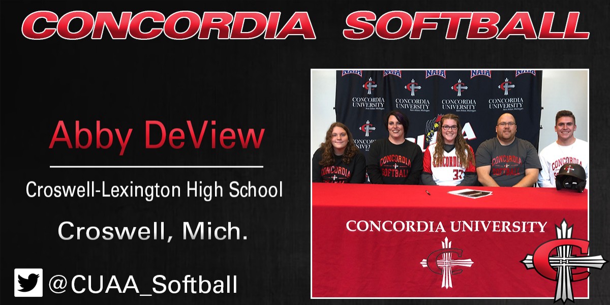 Concordia Softball signs Croswell-Lexington's DeView