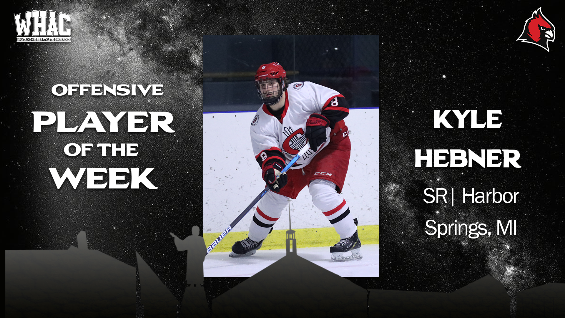 Kyle Hebner earns second WHAC Player of the Week of the season