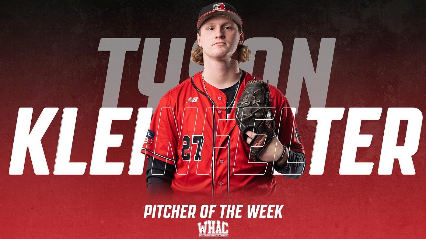 Kleinfelter named WHAC and NCCAA Pitcher of the Week