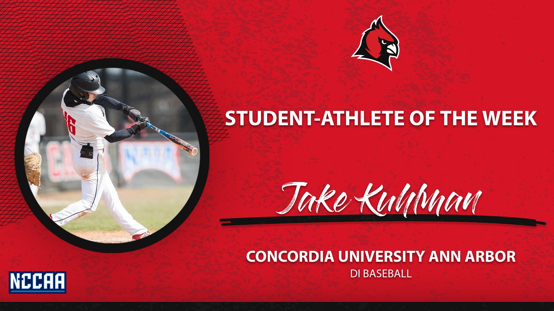 Kuhlman named NCCAA Offensive Player of Week