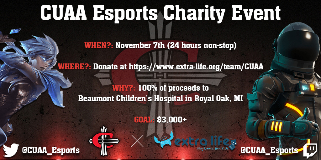 Concordia Esports program partners with Extra Life to host charity stream