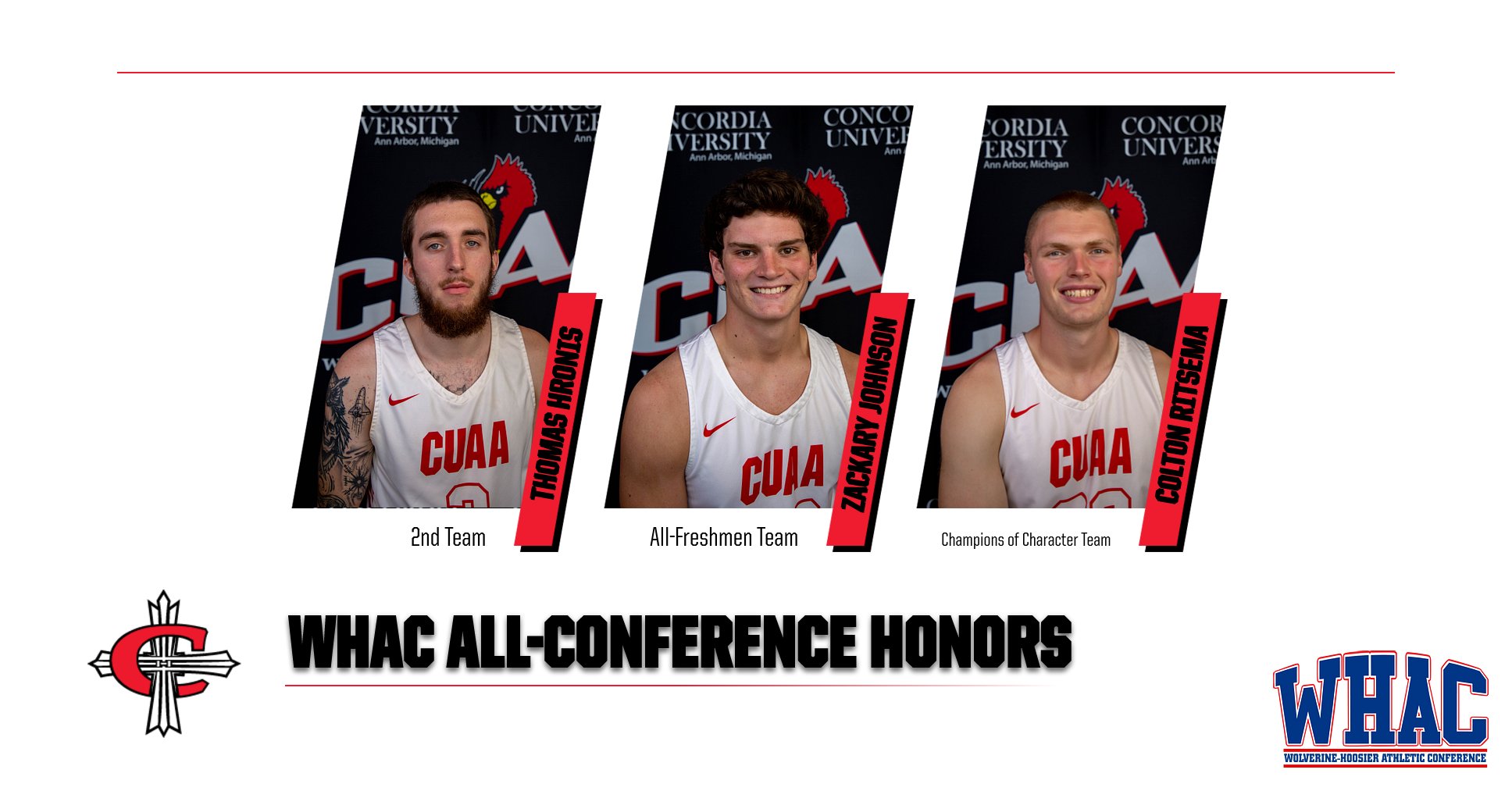 Hronis and Johnson highlight Men's Basketball's WHAC Honors