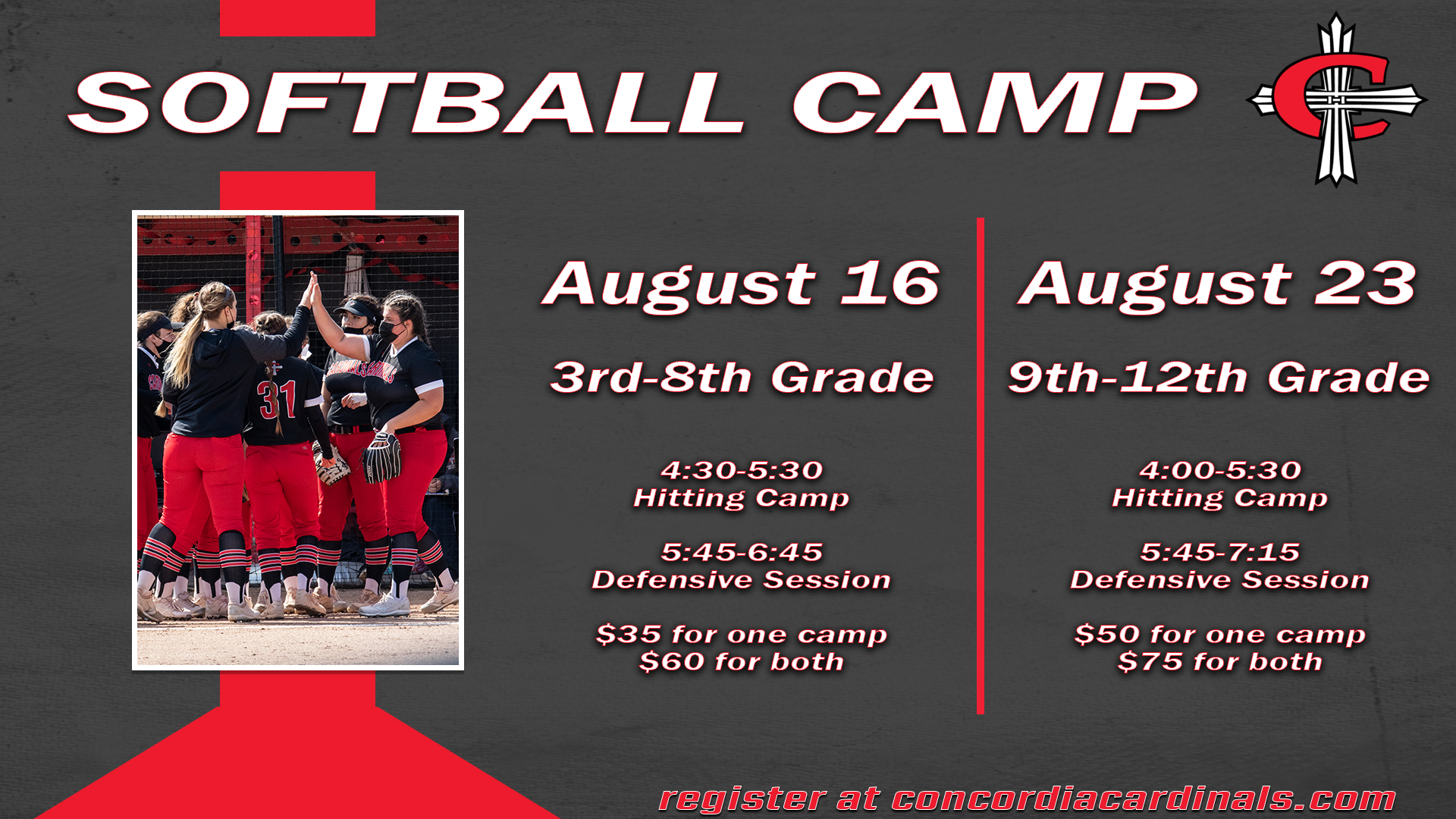 Concordia Softball set to host two August camps