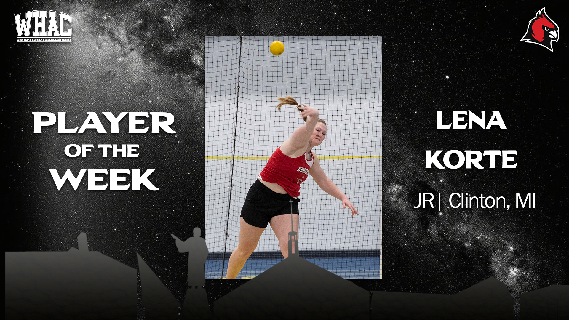 Lena Korte takes home WHAC and NCCAA Athlete of the Week